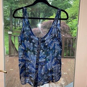 Patterson J. Kincaid, XS, blue and black tank top.
